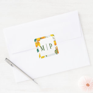 Orange watercolor theme Bright colours Square Sticker