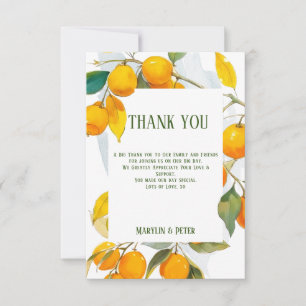 Orange watercolor theme Bright colours Thank You Card