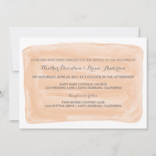 Orange Watercolor Wedding Invite (Front)