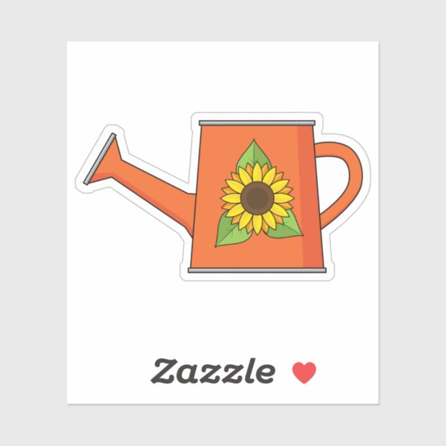 Orange Watering Can with Sunflower (Sheet)