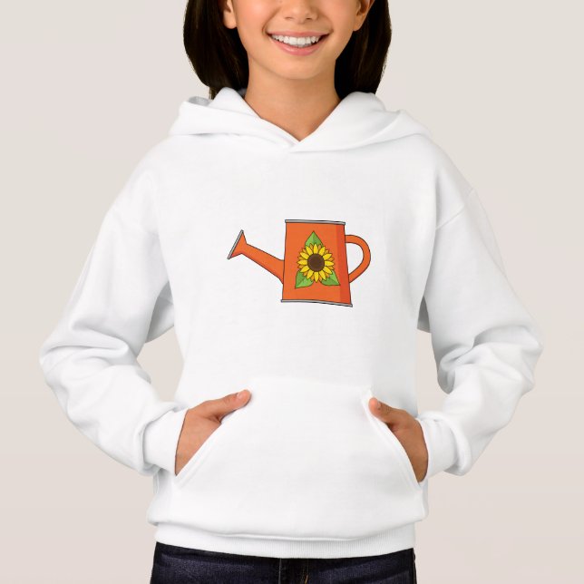 Orange Watering Can with Sunflower (Front)