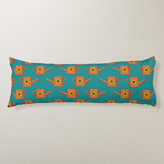 Orange Watering Can with Sunflower Body Cushion (Front)