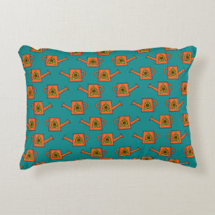 Orange Watering Can with Sunflower Decorative Cushion