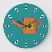 Orange Watering Can with Sunflower