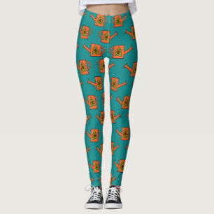 Orange Watering Can with Sunflower Leggings