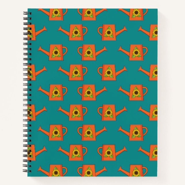 Orange Watering Can with Sunflower Notebook (Front)