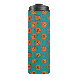 Orange Watering Can with Sunflower Thermal Tumbler