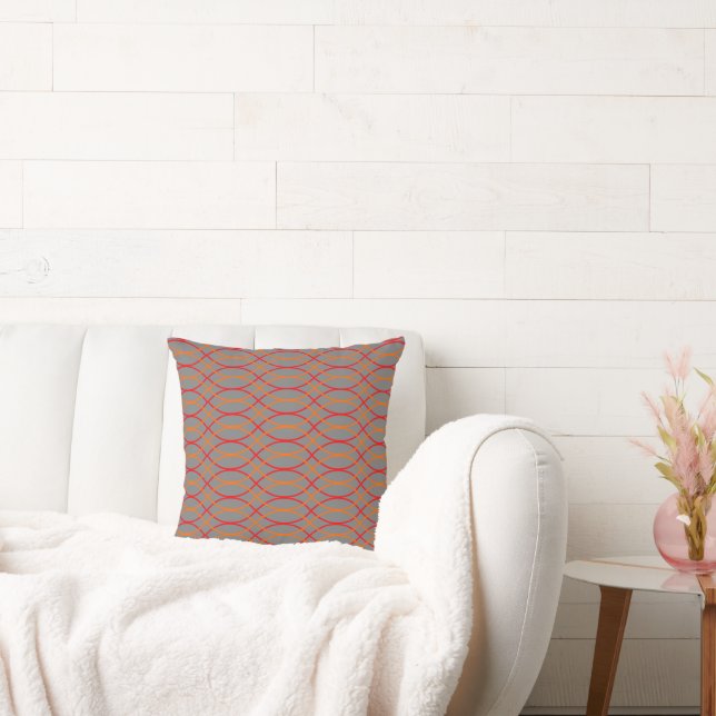 Orange Waves  Cushion (Couch)