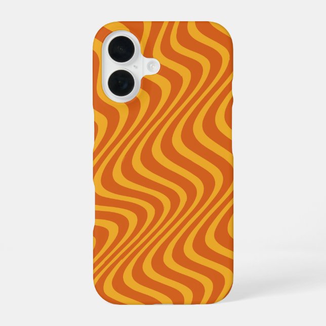 orange waves iPhone 16 case (Back)