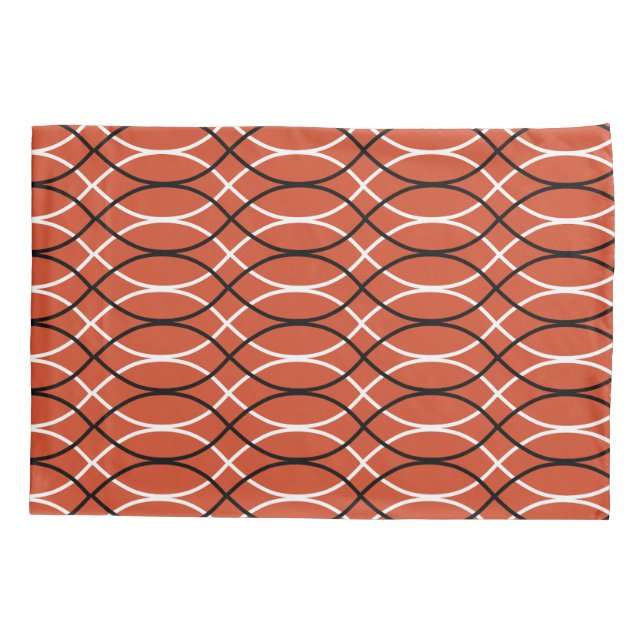 Orange Waves  Pillowcase (Back)