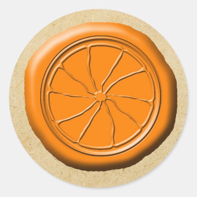 Orange Wax Seal OFMD Slice Design Sticker (Front)