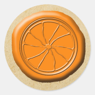 Orange Wax Seal OFMD Slice Design Sticker