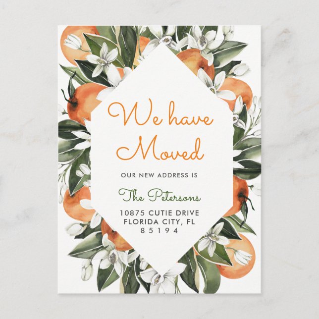 Orange We Have Moved Moving Announcement Postcard (Front)