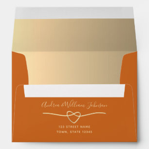 Orange Wedding Return Address 5x7 Envelope