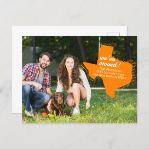 Orange We've Moved - Dotted Texas Moving Postcard