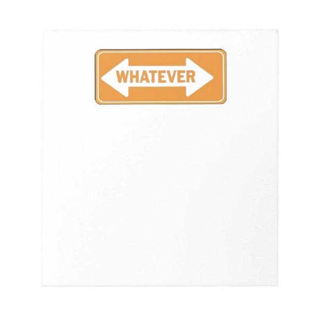 ORANGE WHATEVER ARROW ATTITUDE SHOUTOUT EXPRESSION NOTEPAD (Front)