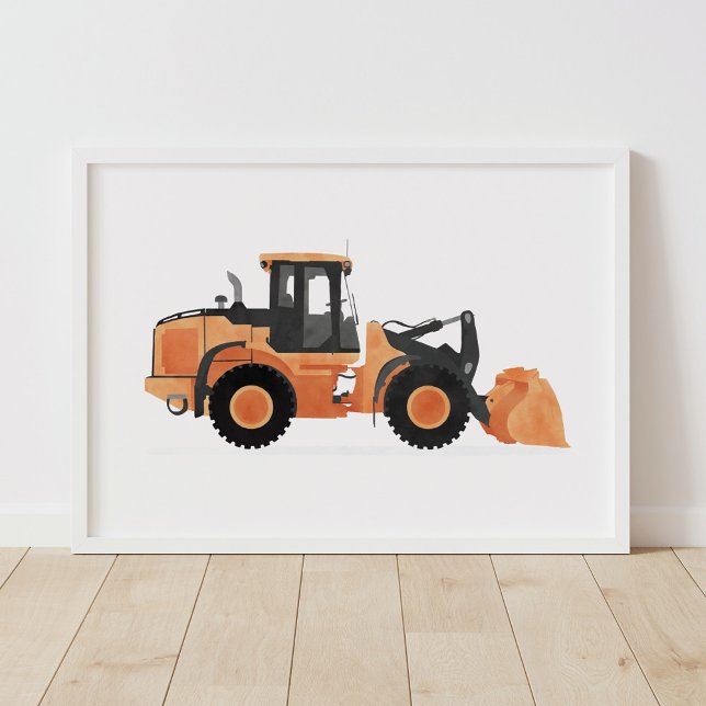 Orange Wheel Loader Construction Vehicle Decor (Creator Uploaded)
