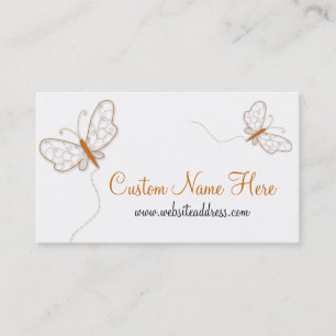 Orange Whimiscal Butterflies Business Card