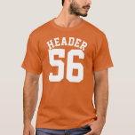 Orange & White Adults | Sports Jersey Design T-Shirt<br><div class="desc">Orange & White Adults | Sports Jersey Design • Mens Jersey Long Sleeve T-Shirt</div>
