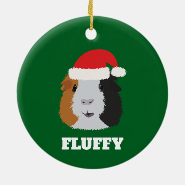 Orange, White, and Black Guinea Pig Ornament (Back)