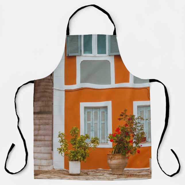 ORANGE WHITE AND GRAY CONCRETE BUILDING APRON (Front)