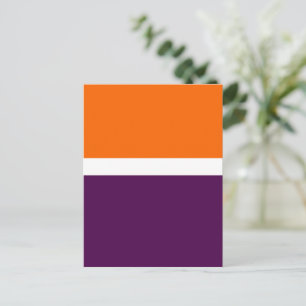Orange White and Purple Plain Colour Block Design  Postcard