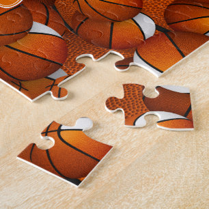 orange white basketball team colors personalized jigsaw puzzle