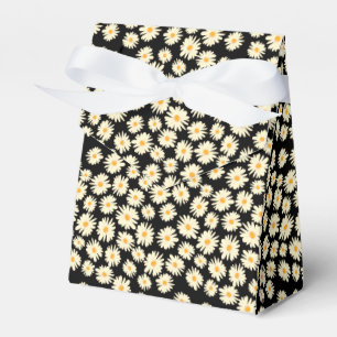 Orange white black daisy flower pattern favour box