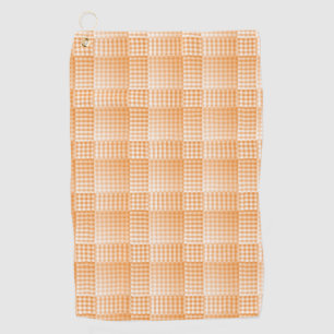Orange White Checker Abstract Pattern Golf Towel