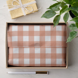Orange & White Checkered Tissue Paper