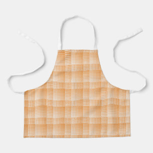 Orange White Chequered Abstract Pattern Apron