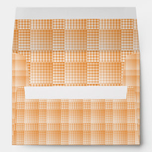 Orange White Chequered Abstract Pattern Envelope