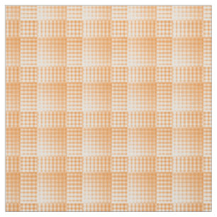 Orange White Chequered Abstract Pattern Fabric