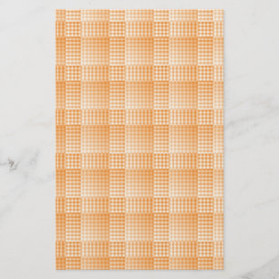 Orange White Chequered Abstract Pattern Stationery