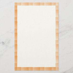 Orange White Chequered Abstract Pattern Stationery