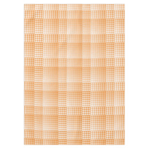 Orange White Chequered Abstract Pattern Tablecloth