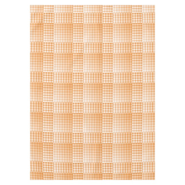 Orange White Chequered Abstract Pattern Tablecloth (Front)