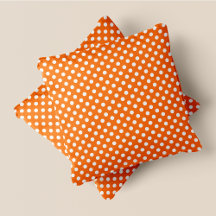 Orange & White Chic Polka Dots