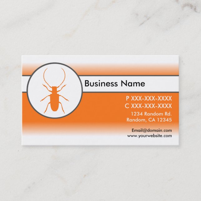 Orange white fade beetle bug business cards (Front)