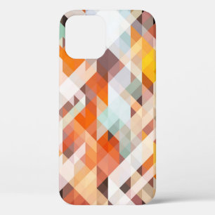 Orange White Geometric: Polygonal Background iPhone 12 Case