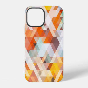 Orange White Geometric: Polygonal Background iPhone 12 Case