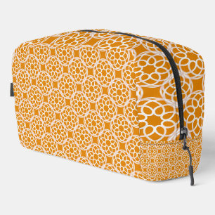 Orange White Geometric Seamless Pattern Toiletry Dopp Kit