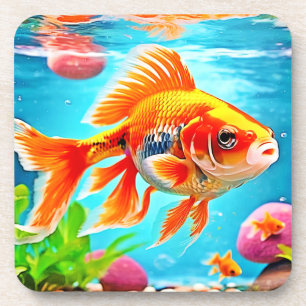 Orange White Goldfish Coaster