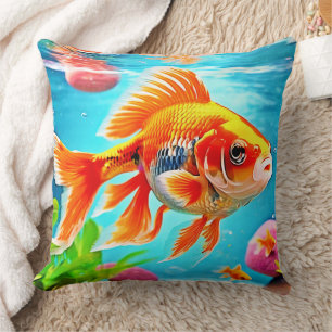 Orange White Goldfish Cushion
