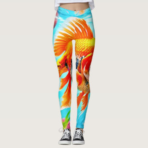 Orange White Goldfish Leggings