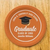 Orange White Graduate Custom 2025 Graduation Party