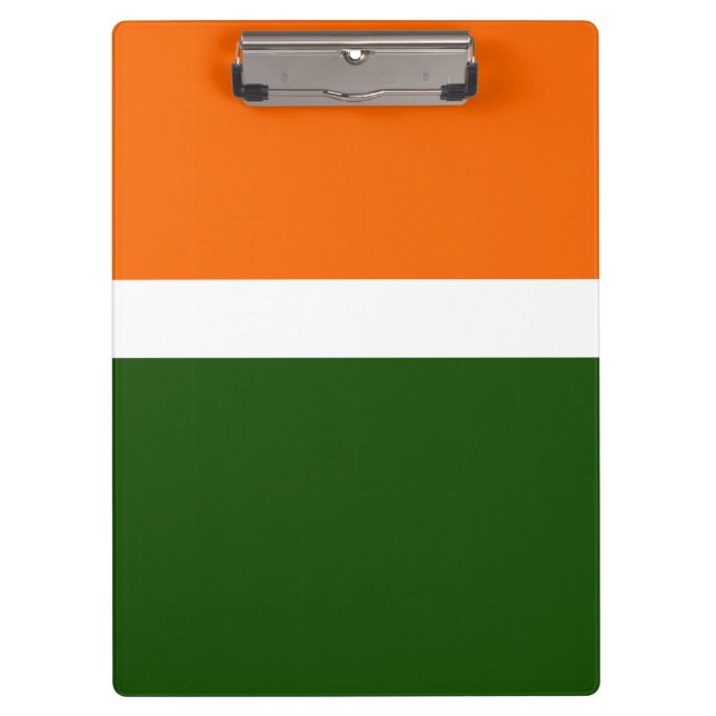 Orange White Green Plain Colour Block Design  Clipboard (Front)