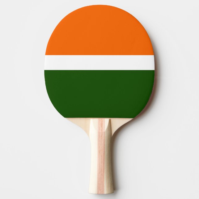 Orange White Green Plain Colour Block Design  Ping Pong Paddle (Front)