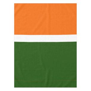 Orange White Green Plain Colour Block Design Tablecloth