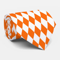 Orange White Harlequin Diamonds Checkers Design